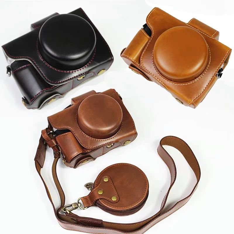 Luxury Bags Video - カメラ保護ケース,ストラップ付きPUレザーケース,オリンパスOM-D, E-M10,マークiv,omd,em10iv,ラグジュアリー,ビデオ用