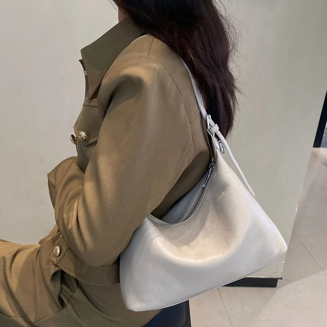 Luxury Ziploc Bags - 2025年ラグジュアリーフルグレインレザー クロスボディバッグ レディース、スリム通勤用財布 ジッパーポケット付き、多用途デイトゥナイトバッグ