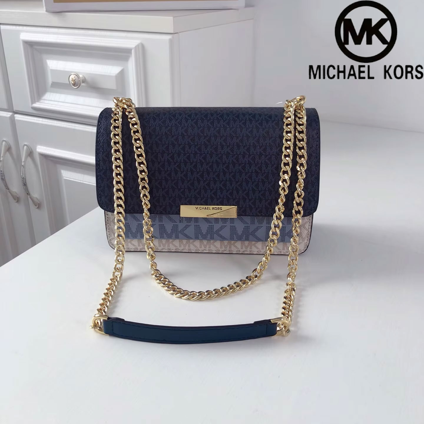 Luxury Bags Michael Kors - 新品の高品質マイケル・コース女性用高級デザイナーショルダーバッグ、クラシックなクロスボディ、特別にデザインされた小さなスクエアバッグ
