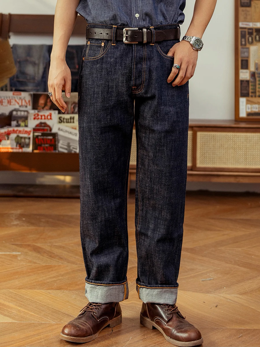 Levis Jeans 501 - レッドトルネードルーズフィットデニムジーンズ、ストレートレッグパンツ、セルベッジ、14オンス、アメカジ、DN-0006