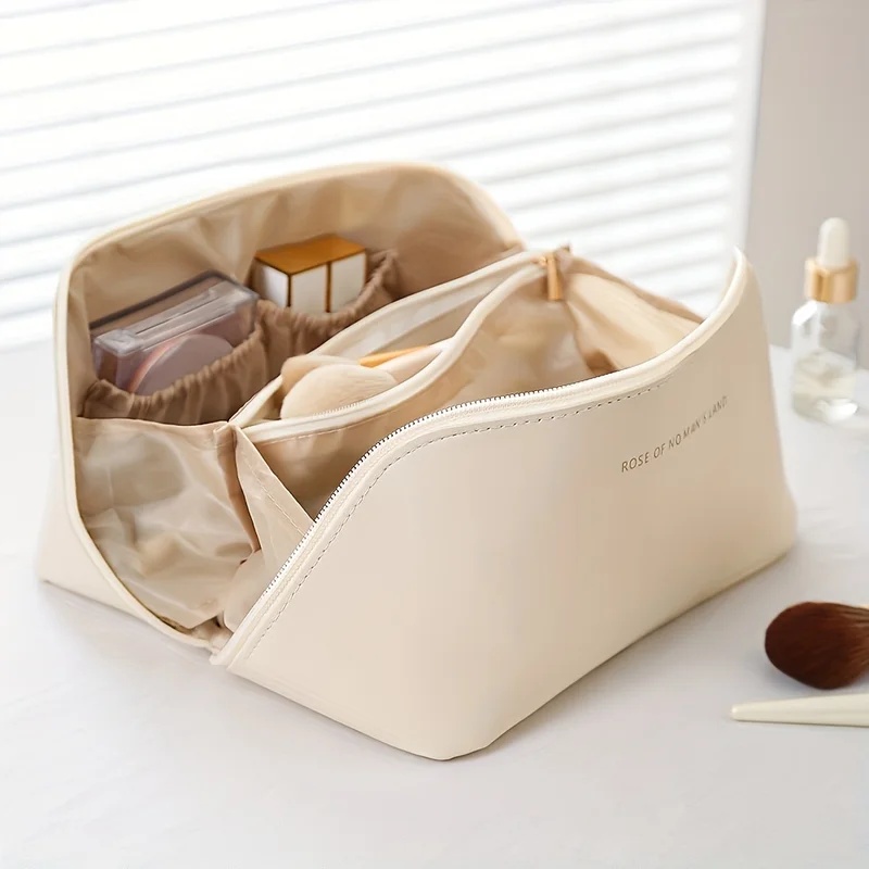 Luxury Ziploc Bags - メイクアップオーガナイザー、女性用トイレタリーキットバッグ、メイクアップケース収納ポーチ、高級レディースボックス、化粧品バッグ、旅行用ジッパー付きオーガナイザーバッグ