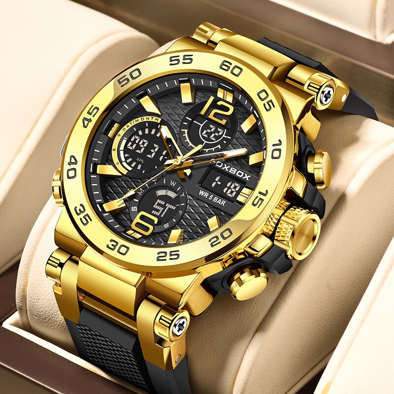 Luxury Bags Brands List - Foxboxビジネス時計男性ファッションダイバーウォッチ男性トップブランド高級スポーツ防水ミリタリークロノグラフrelógiomasculino + ボックス