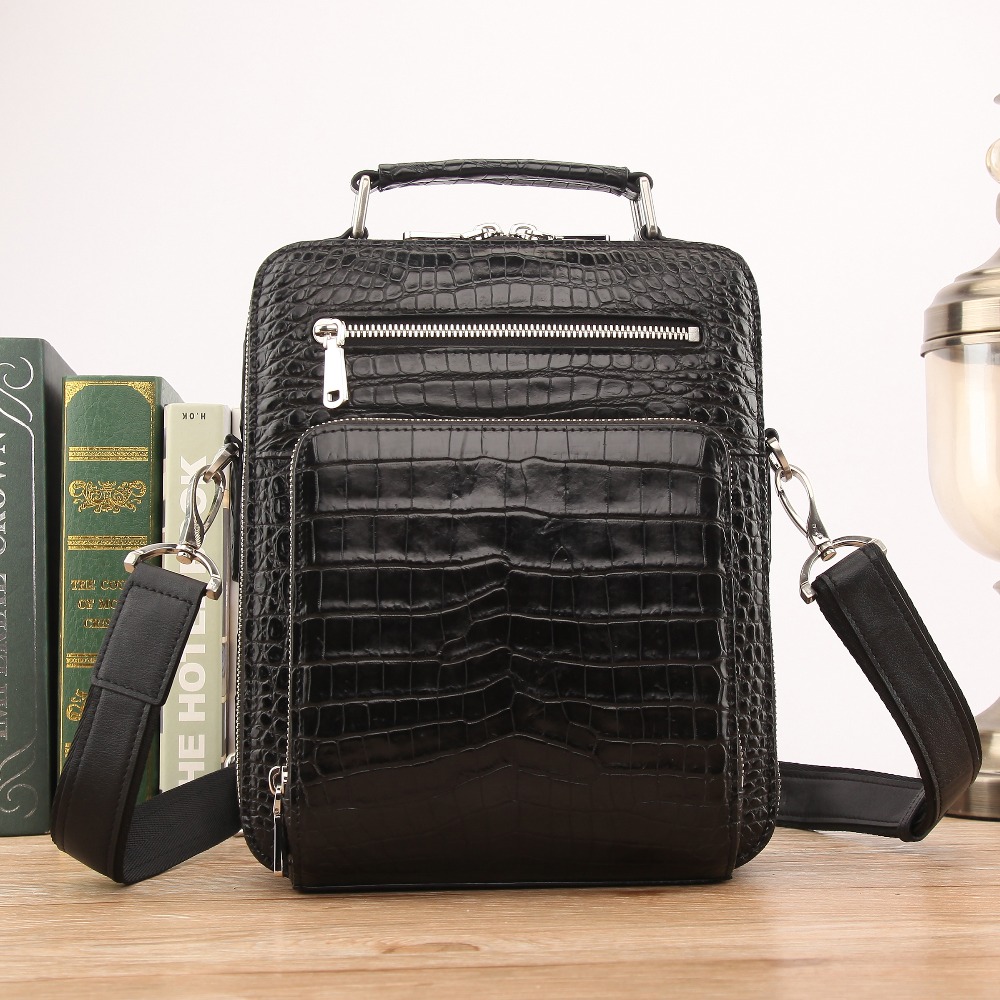 ホット高級品質メンズ本物/本物の 100% ワニ腹皮メンズバ - Luxury Bags With Silver Hardware のレビューと価格