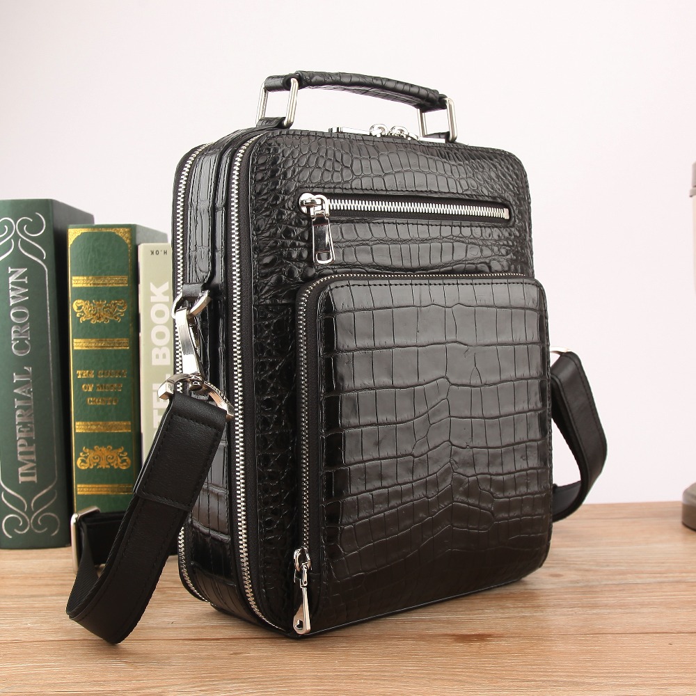 ホット高級品質メンズ本物/本物の 100% ワニ腹皮メンズバ - Luxury Bags With Silver Hardware のレビューと価格