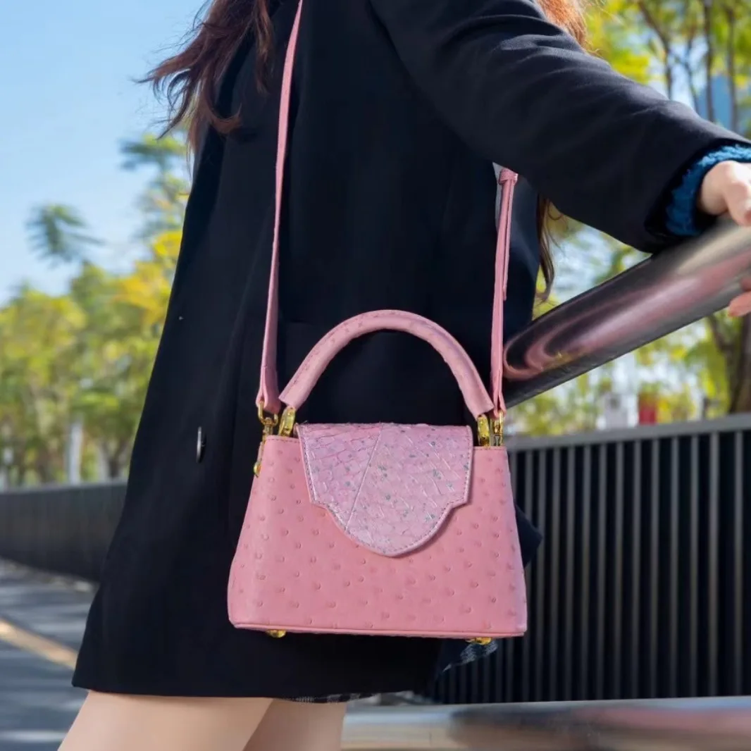 HXia 高級スクエア型レディースバッグ オーストリッチプリ - Luxury Bags In Sale のレビューと価格