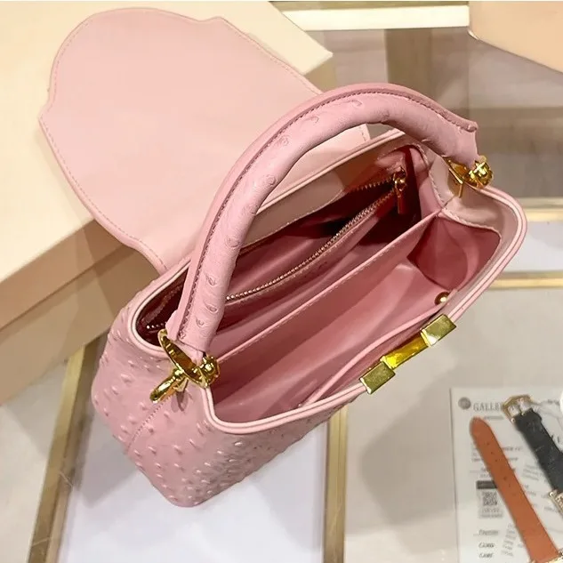 HXia 高級スクエア型レディースバッグ オーストリッチプリ - Luxury Bags In Sale のレビューと価格