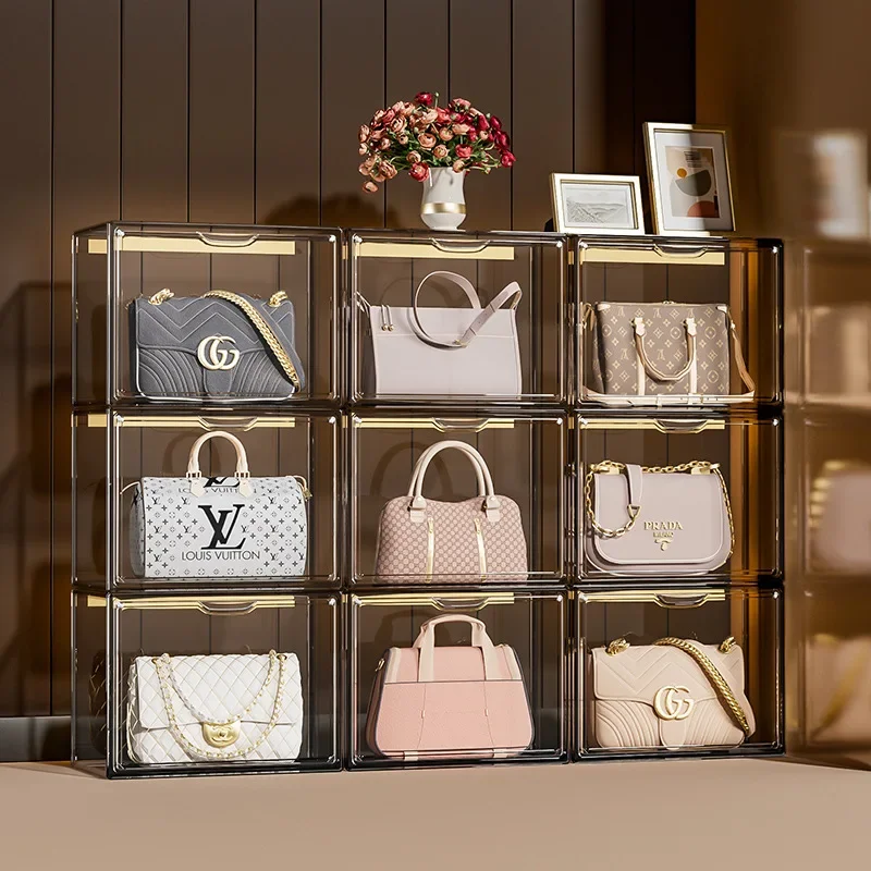 バッグ収納ボックス、ブランド高級バッグ防塵収納ラック、六面透 - Luxury Bags Brand Names のレビューと価格