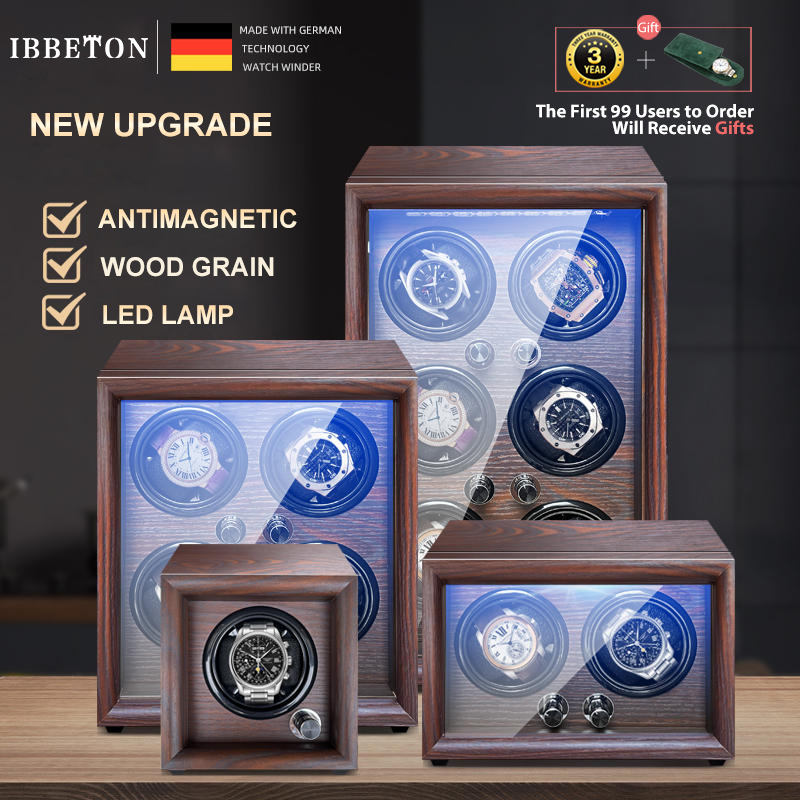 Ibbeton-機械式自動巻き時計ワインダー、LEDライト付 - Luxury Bags Brands List のレビューと価格