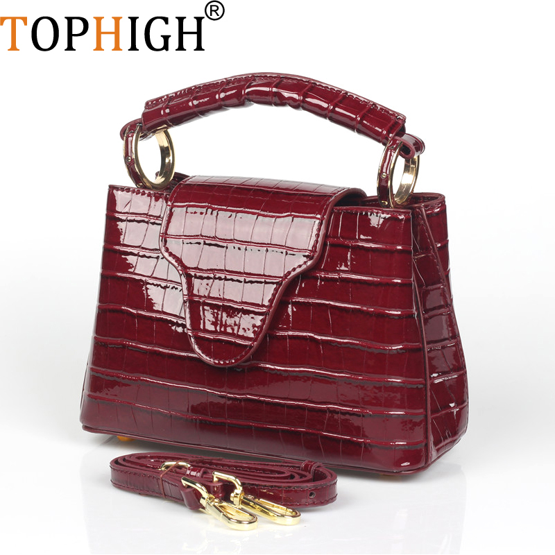 トップ-クロコダイル柄の女性用レザーハンドバッグ,高級デザイ - Luxury Bags In Sale のレビューと価格